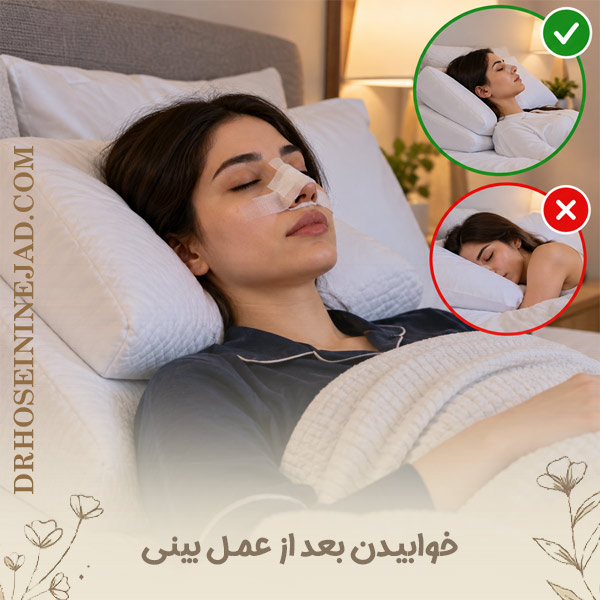 خوابیدن بعد از عمل بینی - دکتر حسینی نژاد